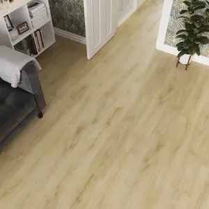 GoodHome Cleobury Structured Oak effect Laminate flooring Sample