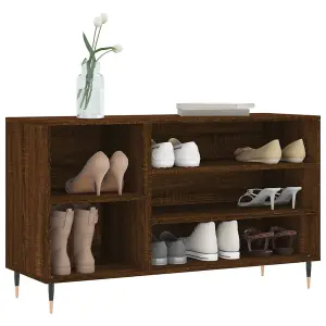 Berkfield Shoe Cabinet Brown Oak 102x36x60 cm Engineered Wood