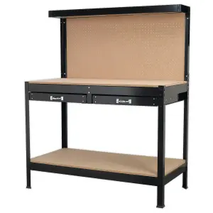 Sealey Workbench With Two Half Drawers 1205 x 600mm MDF - Black AP12600