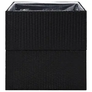 Berkfield Garden Planter Black 80x80x80 cm Poly Rattan