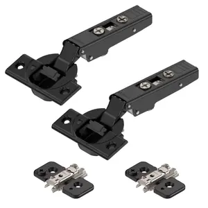 Blum Onyx Black Clip Top 110 Hinge Screw-on Boss - Full Overlay - Sprung Top 110 Hinges, Pack of 2