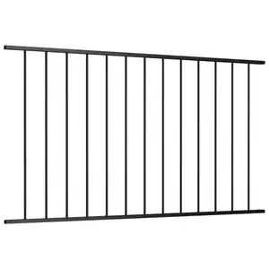 Foxburg 30cm H x 67cm W Metal Fence Panels Black