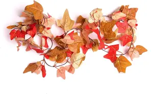 Best Artificial 200cm-6ft 7" Large Leaf Two Tone Autumn English Ivy Garland - LG15