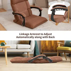 Costway Adjustable Floor Chair Gaming Floor Chair Lazy Sofa W/ Linkage Armrest