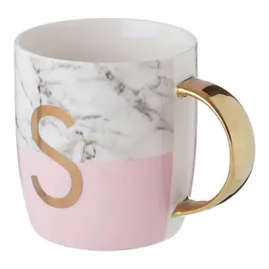 Maison by Premier Mimo Pastel Pink S Letter Monogram Mug