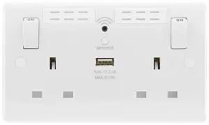 LAP White 13A Switched Double WiFi extender socket with USB