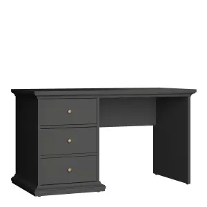 Paris 3 Drawer Desk in Matt Grey