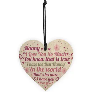 Red Ocean Nanny Gifts Mothers Day Gift For Her Wooden Heart Nanny Birthday Gift Keepsake Thank You Plaque