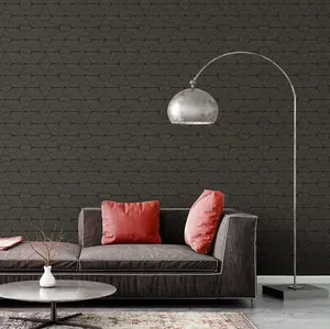 AS Creation Geometric Floral Geo Diamonds Metallic Black Gold Wallpaper 39091-2