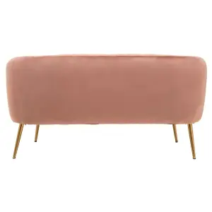 Interiors by Premier Larissa Two Seat Pink Velvet Sofa