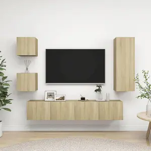 Berkfield 5 Piece TV Cabinet Sets Sonoma Oak Engineered Wood