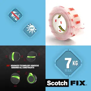 3M Scotch-Fix Transparent Mounting Tape (L)1.5m (W)19mm