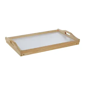 Interiors by Premier Practical White Top Bed Tray, Functional Design Wooden Breakfast Tray For Bedroom, Versatile Eating Tray