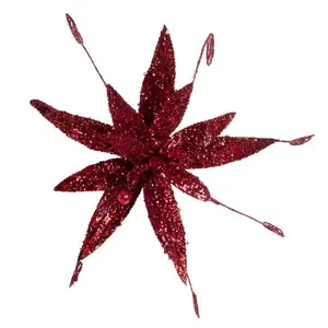 Glitter Fern Flower Clip Shaped Ornament