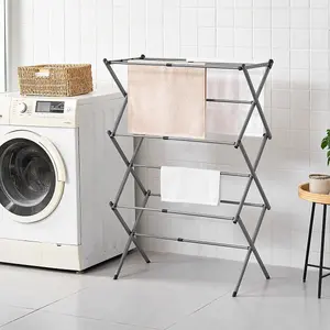 3 Tier 7.5m Drying Rack Extendable Compact Clothes Airer Laundry Indoor Outdoor