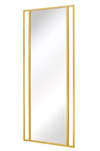 MirrorOutlet The Genestra Gold Modern Wall Leaner Garden Mirror 180 x 80cm