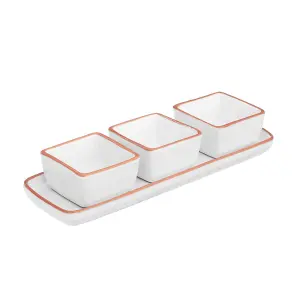 Interiors by Premier Set Of Three Calisto Dishes On Tray