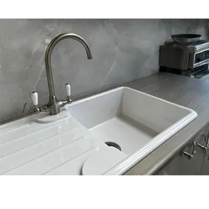 Liquida ELGS10WH 1.0 Bowl Comite Reversible Inset Gloss White Kitchen Sink