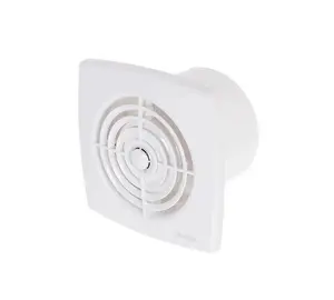 Modern White Bathroom Wall Extractor Fan 100mm with Timer