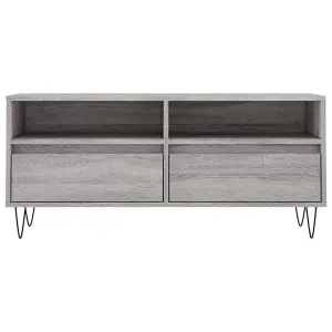 Berkfield TV Cabinet Grey Sonoma 100x34.5x44.5 cm Engineered Wood