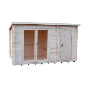 12 x 8 Ft. 19 mm Log Cabin with Storage Shed