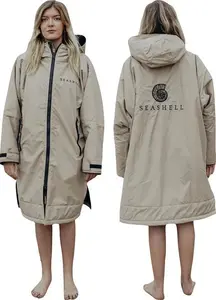 SEASHELL Adult Waterproof Changing Robe With Fleece Lining - Waterproof Windproof Oversized Coat - Swimming - Water-Sports