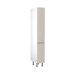 Kitchen Kit Larder Tall Unit with Pull Out Storage 300mm w/ J-Pull Cabinet Door - Ultra Matt Light Grey