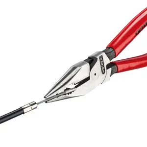 Draper KNIPEX 08 21 185 SB Needle-Nose Combination Pliers plastic coated black atramentized, 185mm 13177