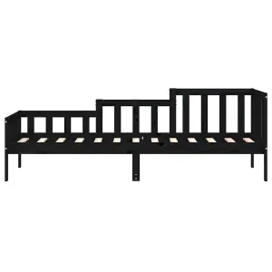 Berkfield Day Bed Black 90x190 cm Solid Wood Pine