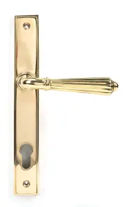 From The Anvil Polished Brass Hinton Slimline Lever Espag. Lock Set