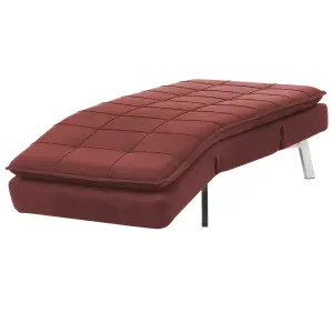 Fabric Chaise Lounge Red LOIRET