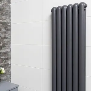 Estelle Grey Vertical Column Radiator - 1800x380mm