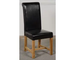 Washington Black Leather Dining Chairs for Dining Room or Kitchen