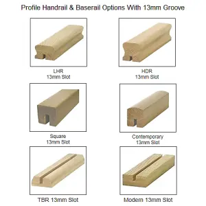 Oak Handrail LHR 2.4m - 13mm Groove For Square Metal Spindles UK Manufactured Traditional Products Ltd