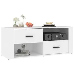 Berkfield TV Cabinet White 100x35x40 cm Engineered Wood