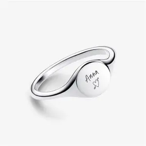 Pandora Engravable Signet Ring - Sterling Silver - Sz. 54