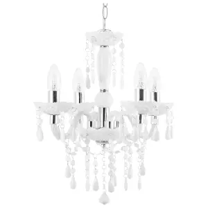 4 Light Acrylic Chandelier White KALANG