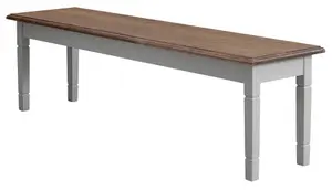 Canterbury 140cm Dining Table and 2 Benches in Grey & Pine