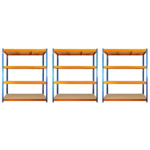 3 Bays of 4 Tier ULTRA HEAVY DUTY Storage Racking 1800h x 1500w x 450d mm 350kg