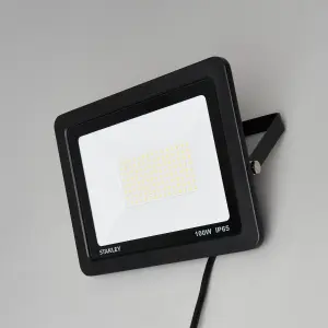 Litecraft Stanley Slimline Black 100 Watt LED IP65 Outdoor Wall Flood Light