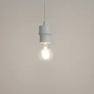 GoodHome Klentony Matt White Pendant ceiling light, (Dia)100mm