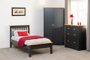 Monaco 3ft Single Bed Low Foot End in Grey and Oak