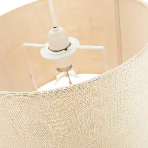 Contemporary and Sleek 10 Inch Cream Linen Fabric Drum Lamp Shade 60w Maximum