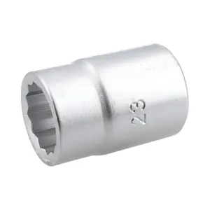 23mm 3/4" Drive Socket 12 Sided 50mm HGV Satin Finish Chrome Vanadium Steel