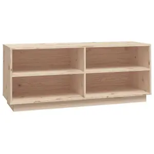 Berkfield Shoe Cabinet 110x34x45 cm Solid Wood Pine