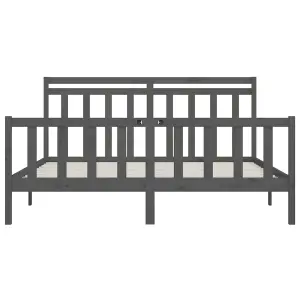 Berkfield Bed Frame Grey Solid Wood Pine 200x200 cm