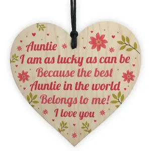 Red Ocean Gifts for Auntie Birthday Gifts Christmas Gifts Wooden Heart Gifts for Sister