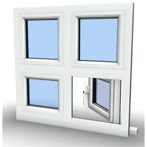 1095mm (W) x 1245mm (H) PVCu Flush Casement Window - 1 Bottom Opening (Left)  - White Internal & External