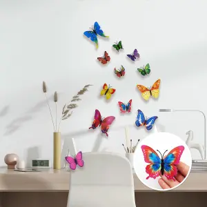 Walplus 3D Butterflies Wall Sticker Art Decoration Decals DIY Home Colourful Multicoloured PVC