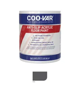 CooVar Anti Slip Acrylic Floor Paint - Grey - 5 Litre